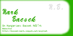 mark bacsek business card